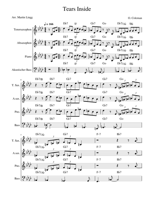 Tears Inside Coleman Leadsheet C Bb Eb Bassline – Martin Lingg