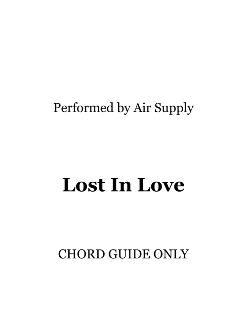 Lost In Love (Arr. RWM) - Air Supply (Lead Sheet - Fake Book)