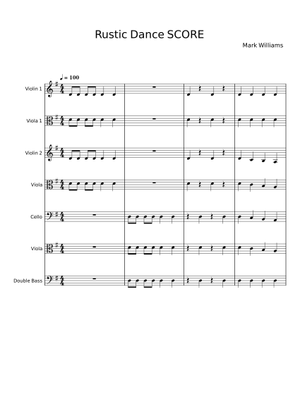 Rustic Dance - Mark Williams Sheet Music for Piano, Contrabass, Violin ...
