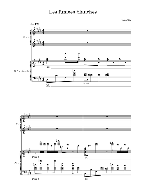 Les fumees blanches piano cover