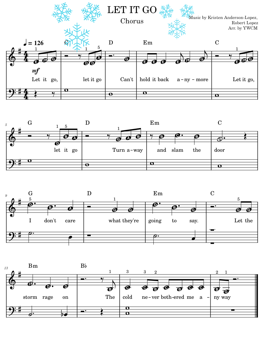 Let it go piano with letters top