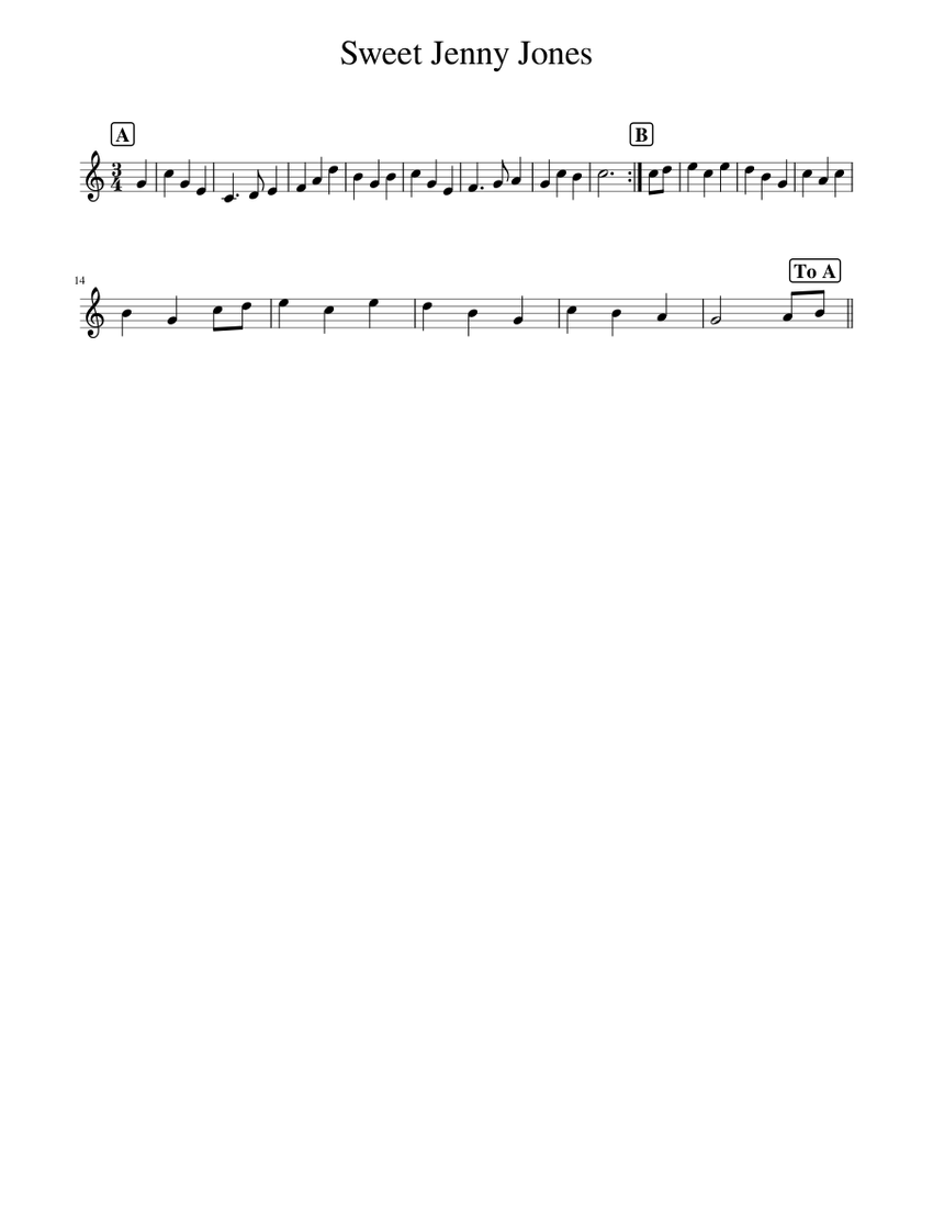 Sweet Jenny Jones Sheet music for Piano (Solo)