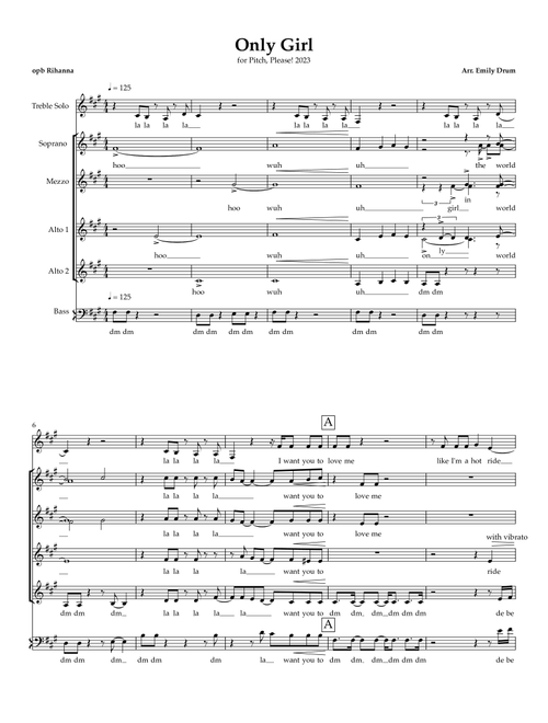 Only Girl (In The World) (Arr. Emily Drum) - Rihanna (Choral, SSAA divisi)