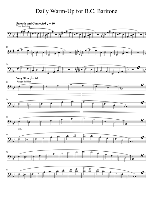 Daily Warm-Up for B.C. Baritone