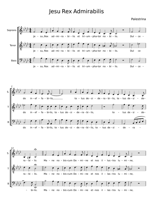 Jesu! Rex admirabilis - Giovanni Pierluigi da Palestrina