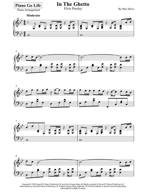 In The Ghetto (the Vicious Circle) (Arr. Piano Go Life) - Elvis Presley (Piano Solo)