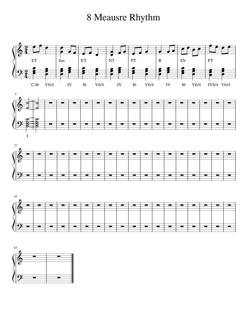 8 Meausre Rhythm Sheet music for Piano (Solo) Easy | Musescore.com