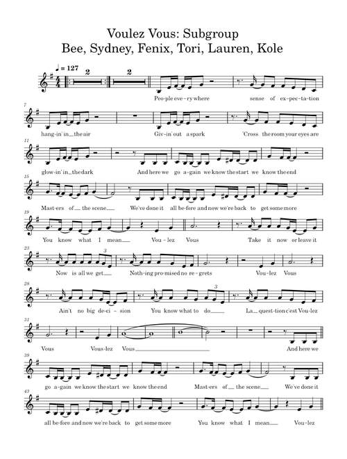 Voulez-Vous - Subgroup