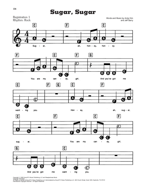 Sugar, Sugar - The Archies (E-Z Play Today)