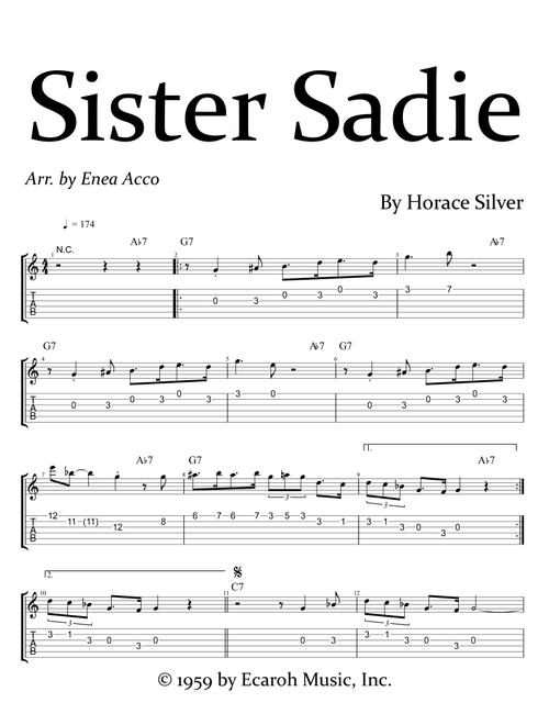 Sister Sadie (Arr. Enea Acco) - Alexey Popov Alexey Popov (Lead Sheet - Fake Book)