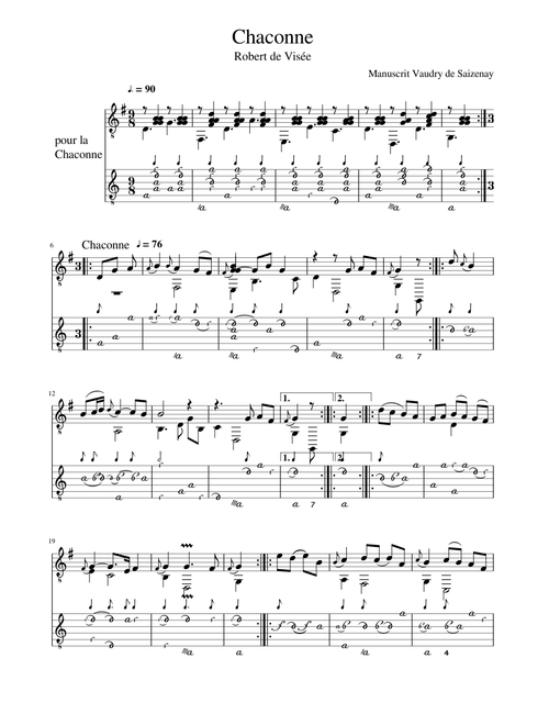 Robert de Visée - Chaconne G-Dur 