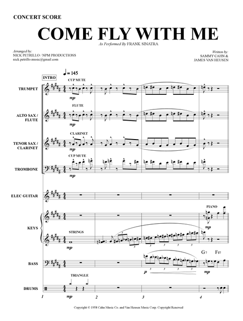 Come Fly With Me (Arr. Nick Petrillo) - Frank Sinatra (Jazz Combo)