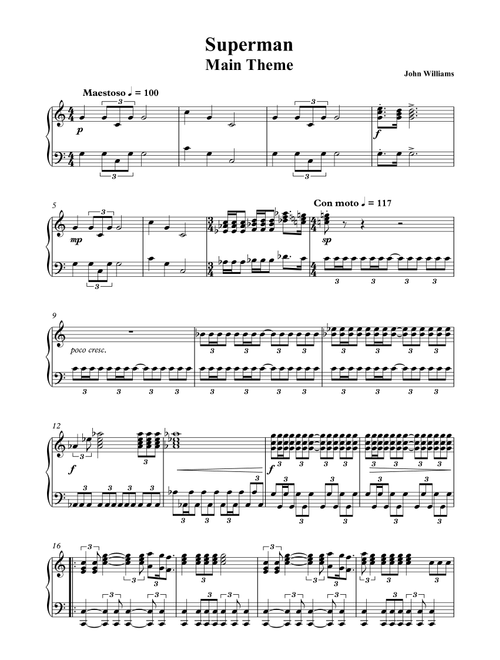 Superman II - Main Title Theme (Arr. Vadim Dashevskij) - John T Williams (Piano Solo)