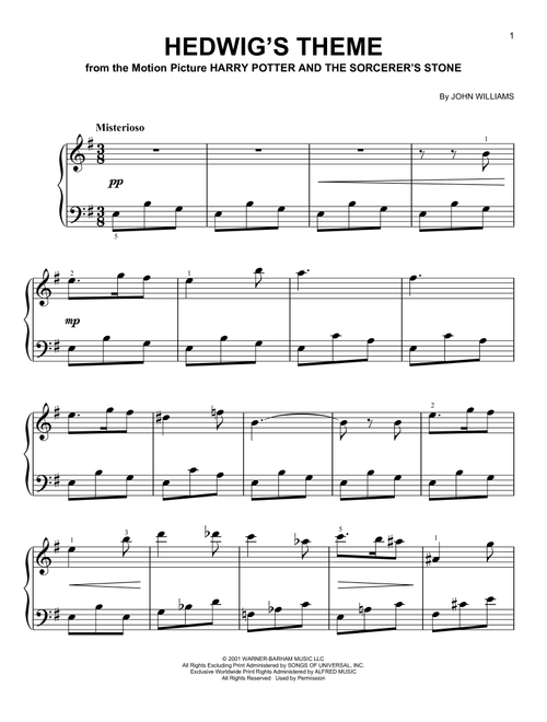 Hedwig's Theme (from Harry Potter And The Sorcerer's Stone) - John Williams (Very Easy Piano)
