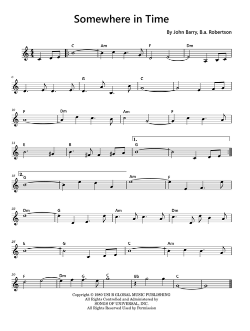 Somewhere In Time (Arr. Funtom) - John Barry (Violin Solo)