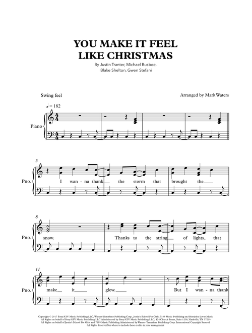 You Make It Feel Like Christmas (Arr. Mark Waters) - Gwen Stefani (Piano Vocal)