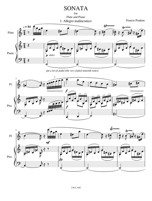 SONATA for Flute and Piano, N.1, Allegro malinconico