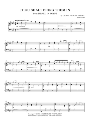 Thou Shalt Bring Them In – Georg Friedrich Händel Sheet Music for Piano ...