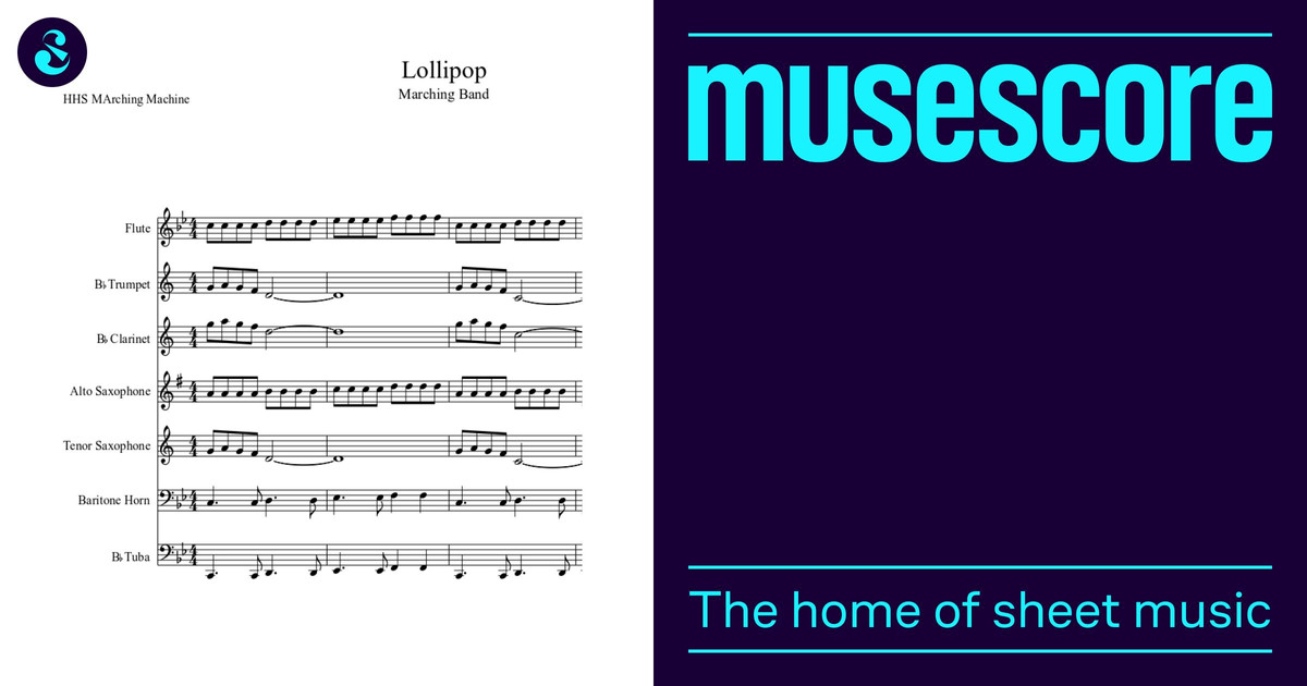 Lollipop Sheet Music for Tuba, Flute, Clarinet other