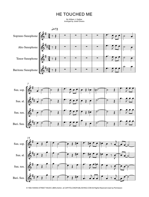 He Touched Me (Arr. Josiel Oliveira) - William J. Gaither (Woodwind Ensemble)