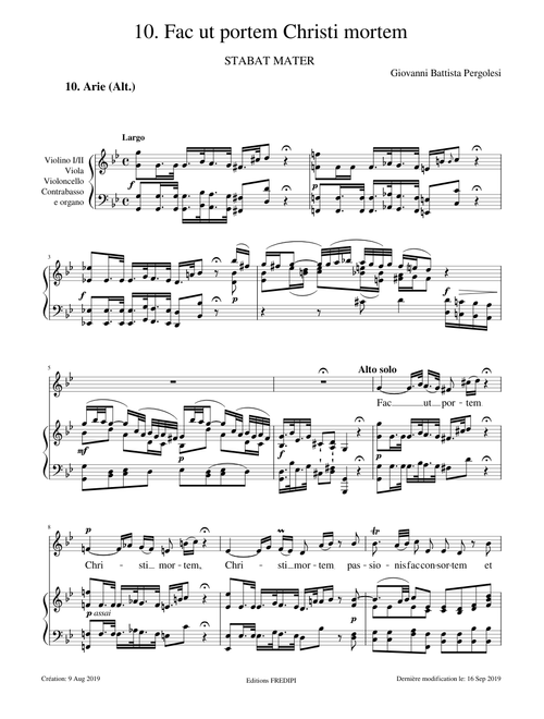 Stabat Mater, P.77 (10. Fac ut portem Christi mortem) - Giovanni Battista Pergolesi