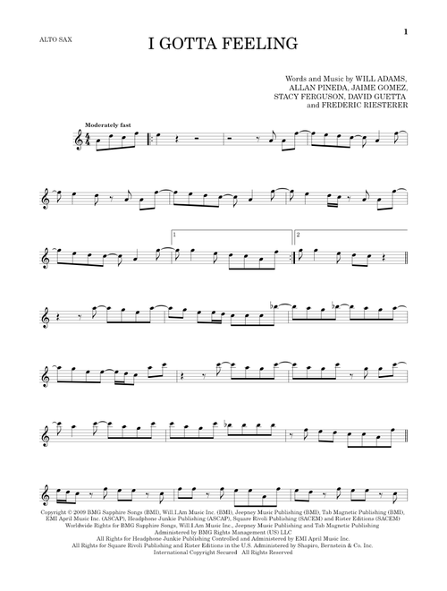 I Gotta Feeling - The Black Eyed Peas (Alto Sax Solo)