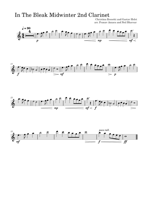 In the bleak midwinter – Gustav Holst another Clarinet