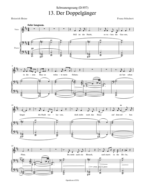 Schubert, Franz - Schwanengesang (D.957), No.13 - Der Doppelgänger