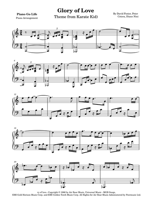 Glory Of Love (Arr. Piano Go Life) - Peter Cetera (Piano Solo)