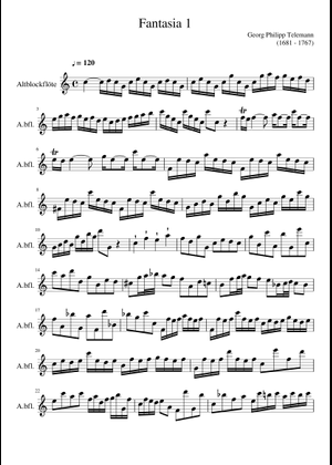 G.P. Telemann, FANTASIA Nr. 11 Sheet Music for Recorder (Solo
