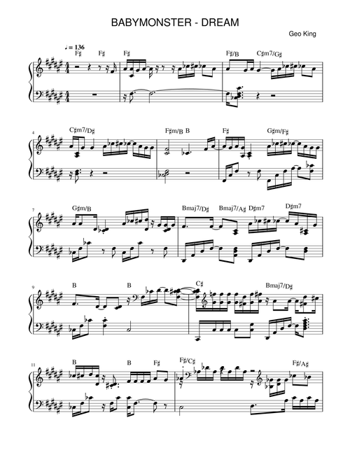 Dream (Arr. Gregory King) - BABYMONSTER (Easy Piano)