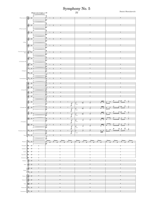 Symphony No. 5 in D minor, Op. 47 – Dmitri Shostakovich Symphony No. 5 in D minor, Op. 47: IV. Allegro non troppo