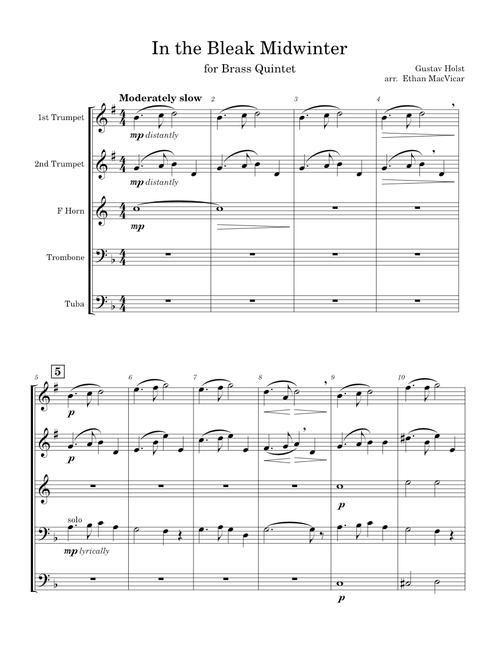 In the Bleak Midwinter – Gustav Holst