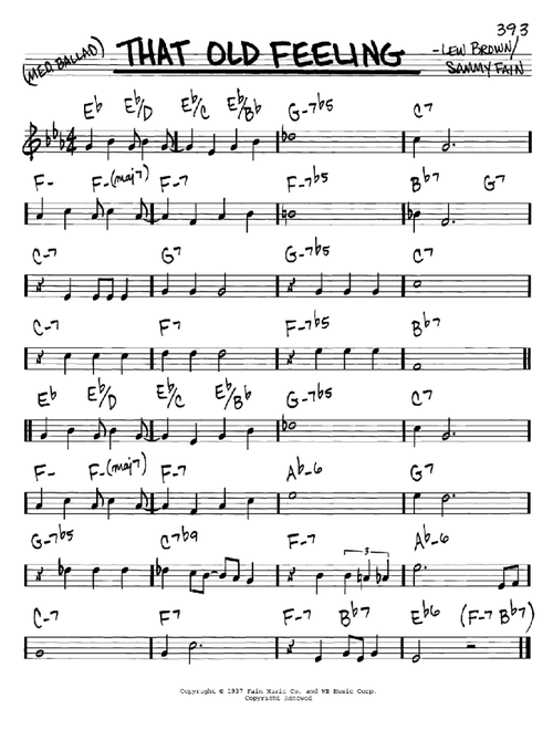 That Old Feeling - Lew Brown (Real Book - Melody-Chords)