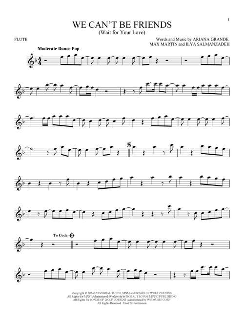 We Can't Be Friends (Wait For Your Love) - Ariana Grande (Flute Solo)