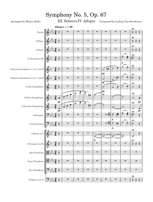 Symphony No. 5, Op. 67 (III. Scherzo-IV. Allegro)-Ludwig van Beethoven