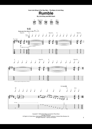 Rumble Sheet Music and Tab for Guitar, Bass guitar, Drum group (Mixed ...