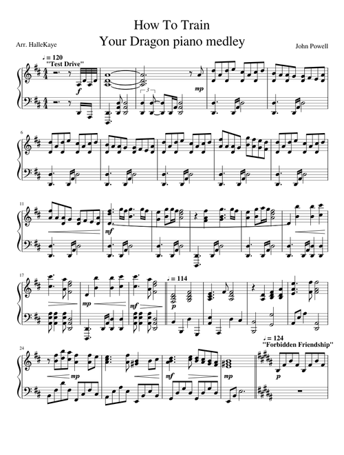 How to Train Your Dragon medley - solo piano
