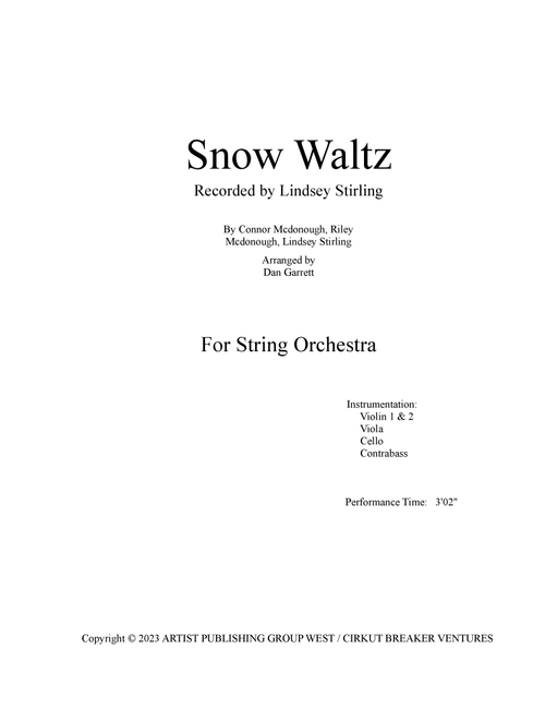 Snow Waltz (Arr. Dan Garrett) - Lindsey Stirling (Orchestra)
