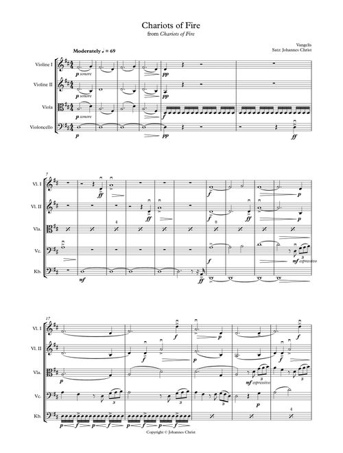 Chariots Of Fire (Arr. Johannes Christ) - Vangelis (String Ensemble)