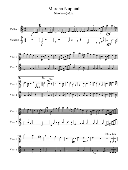 marcha nupcial dueto violino