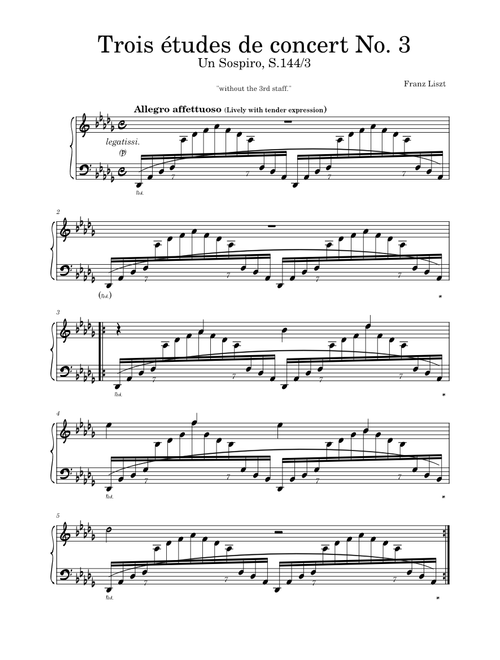 Trois Etudes de Concert No. 3 Un Sospiro – Franz Liszt