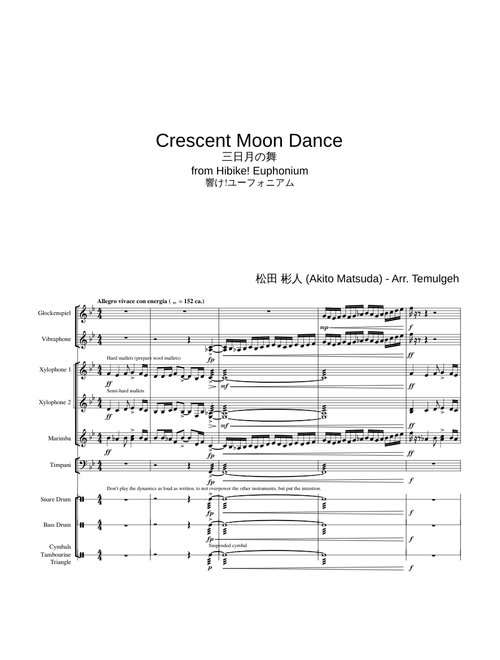 Crescent Moon Dance | Percussion arrangement