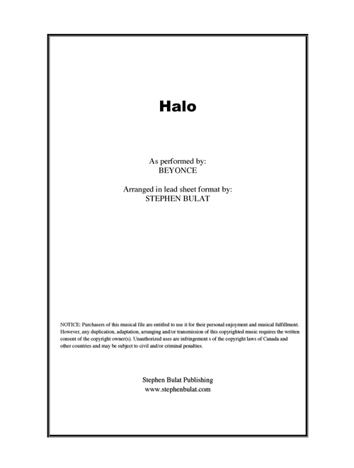 Halo (Arr. Stephen Bulat) - Beyonce (Large Ensemble)