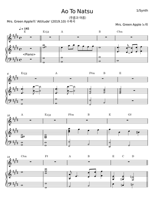 Ao To Natsu - Mrs. GREEN APPLE