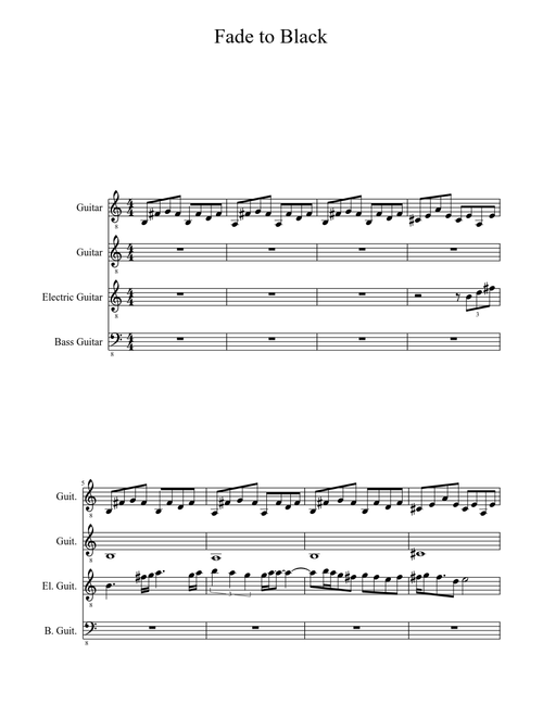 Fade To Black (Guitar Quartet)