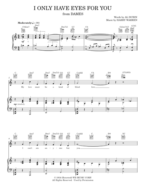 I Only Have Eyes For You - Harry Warren (Piano-Vocal-Guitar)