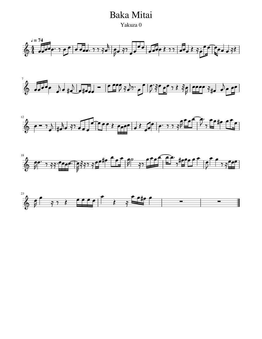 Baka mitai piano midi hot sale