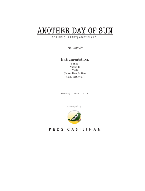 Another Day Of Sun (Arr. Pedreel's Music) - Justin Hurwitz (String Ensemble)