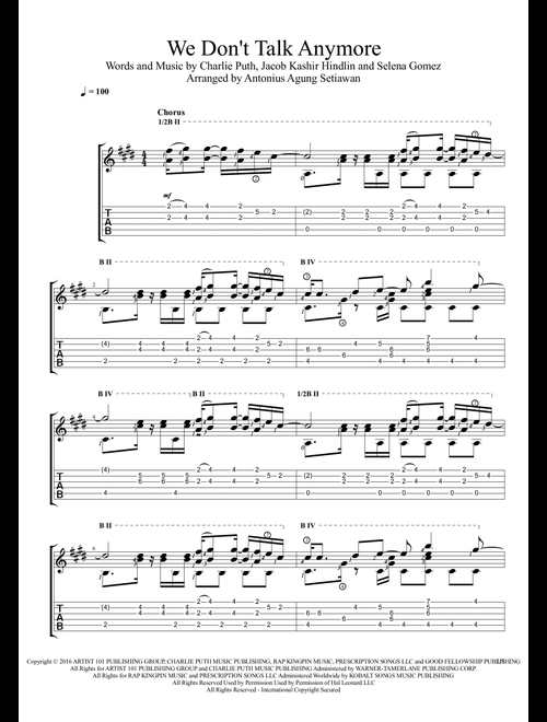 We Don't Talk Anymore (Arr. Antonius Agung Setiawan) - Charlie Puth feat Selena Gomez (Solo Guitar)